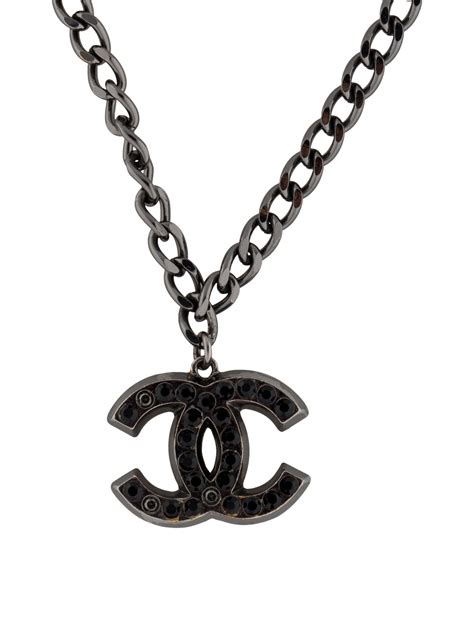 chanel black beaded cc logo necklace|chanel cc necklace price.